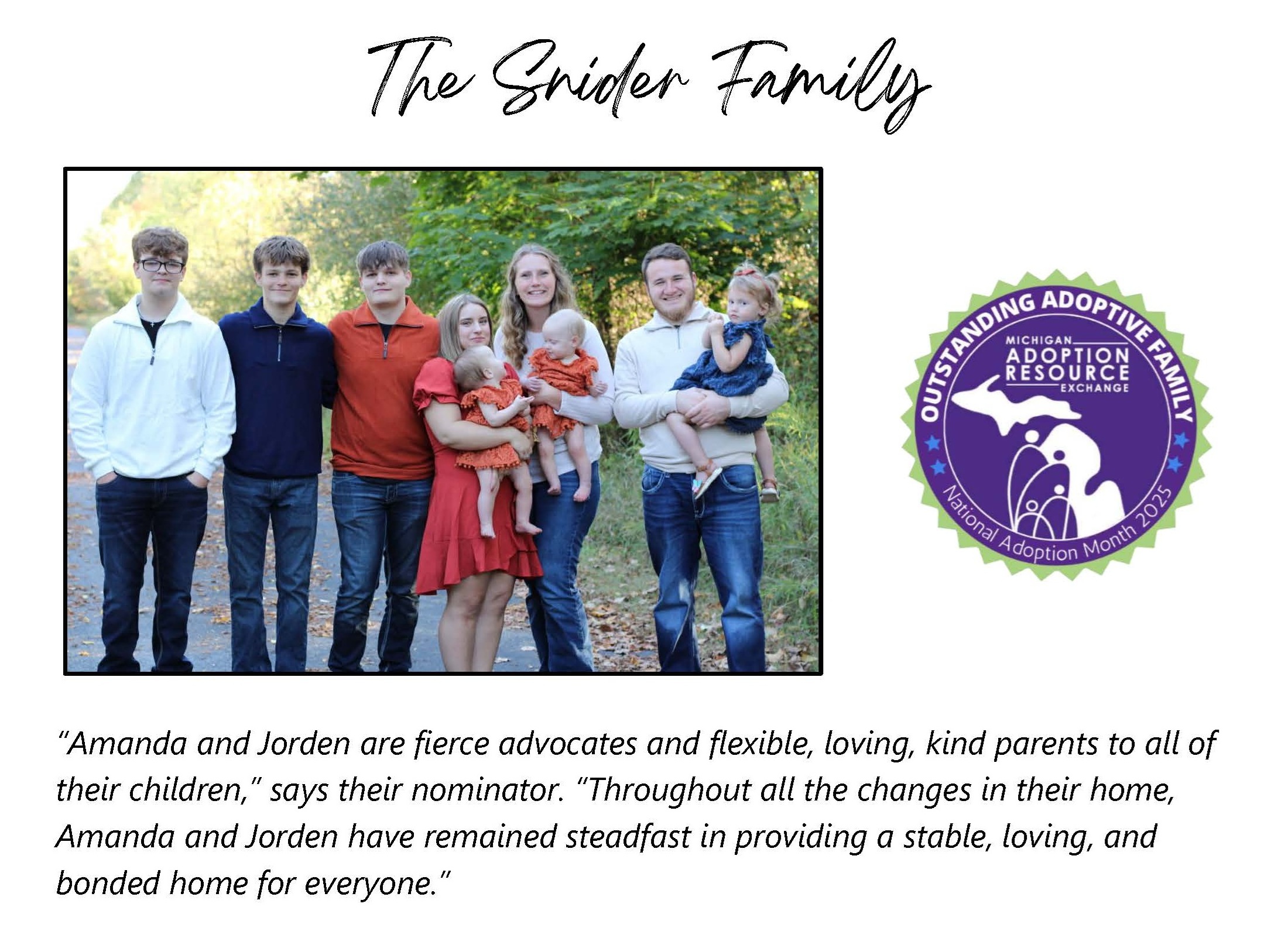 Photo of the Snider family