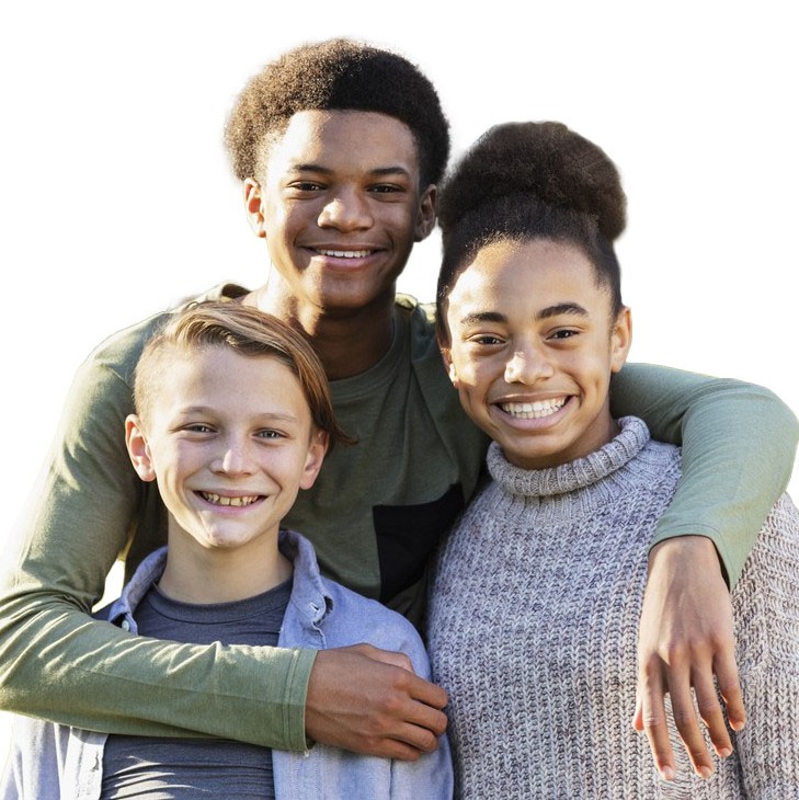 Three smiling kids